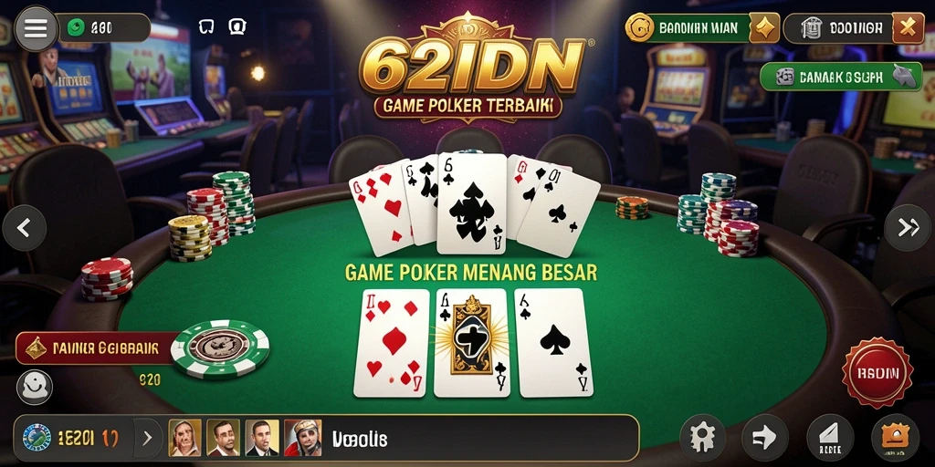 Tampilan permainan Poker yang menegangkan di 62IDN.