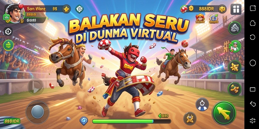Gameplay balapan seru di 888IDR dengan lintasan menantang.