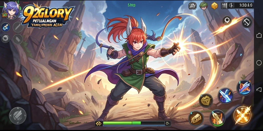 Tampilan menarik dari gameplay 92GLORY dengan karakter anime.