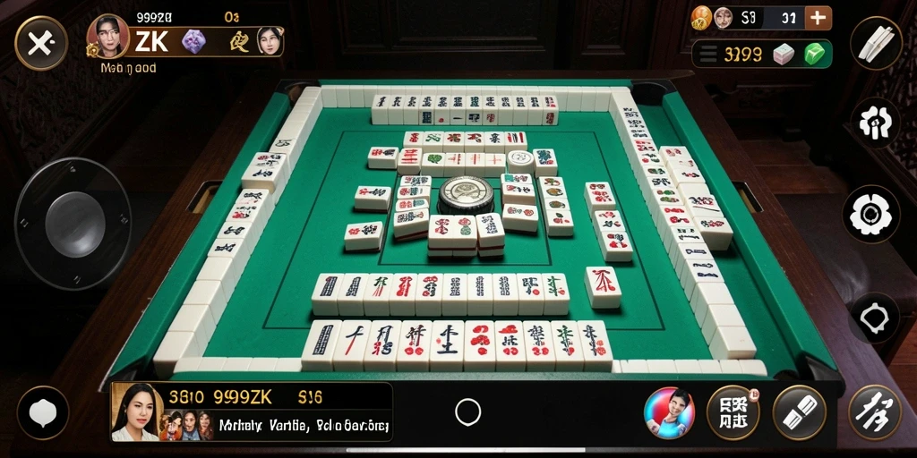 Tampilan gameplay Mahjong yang seru dalam 999ZK