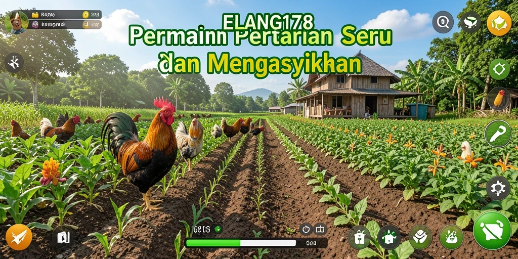Tangkapan layar menunjukkan gameplay pertanian yang menarik di ELANG178.