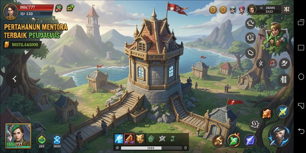 Tampilan gameplay INA777 dengan pertahanan menara yang strategis.