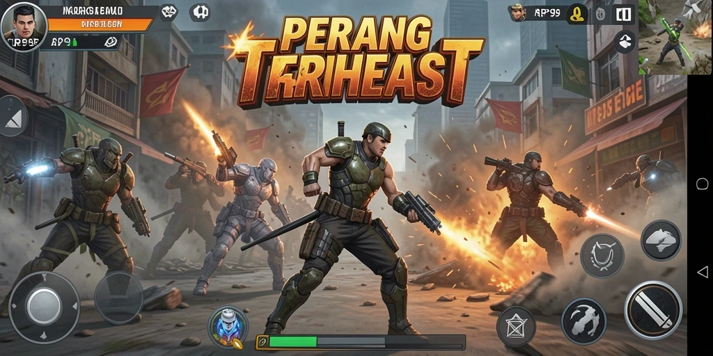 Screenshot RP99 menampilkan aksi tembak-menembak yang mendebarkan.