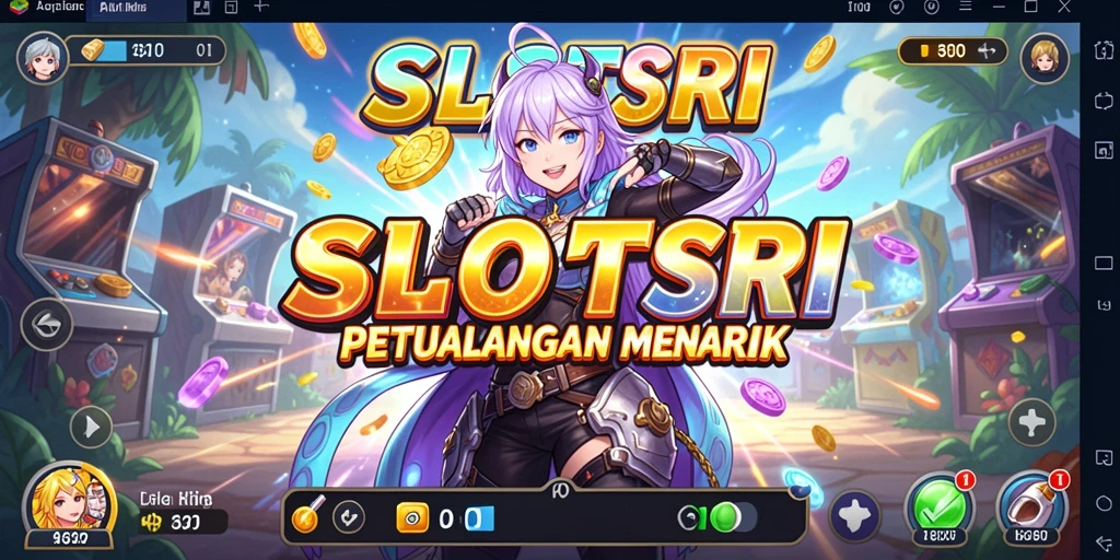 Tampilan gameplay SLOTSRI dengan karakter anime yang menawan.